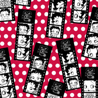 Betty Boop - Film Strip Polka Dot - Printed Flannel - Red