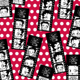 Betty Boop - Bande de film à pois - Flanelle imprimée - Rouge