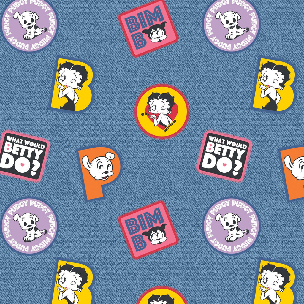 Collection Betty Boop - Patches en Denim Boop - Coton - Bleu