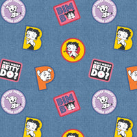 Betty Boop  III Collection - Boop Denim Patches - Cotton - Blue