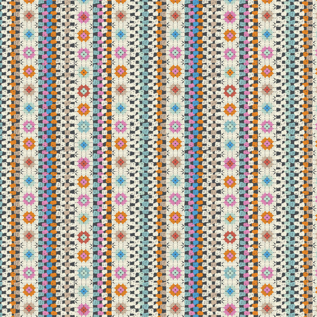 Not Your Granny's Squares Collection - Folk Stripes - Cotton