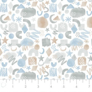 Printed Flannel-Blocks Flannel-Light Blue-100% Cotton-50220305B-02