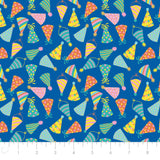 Who Invited the Llamas Collection - Party Hats - Blue - Cotton