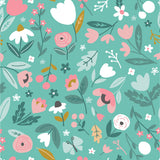 Printed Flannel-Countryside Flannel-Aqua-100% Cotton-61220103B-02
