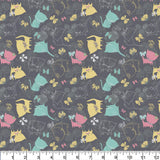 KITTEN'S MEOW-PLAY DATE IN IRON -Fat Quarter Single -Cotton