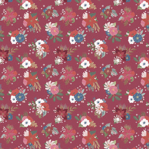 Winter Spirit Collection - Winter Bouquets - Plum - Cotton