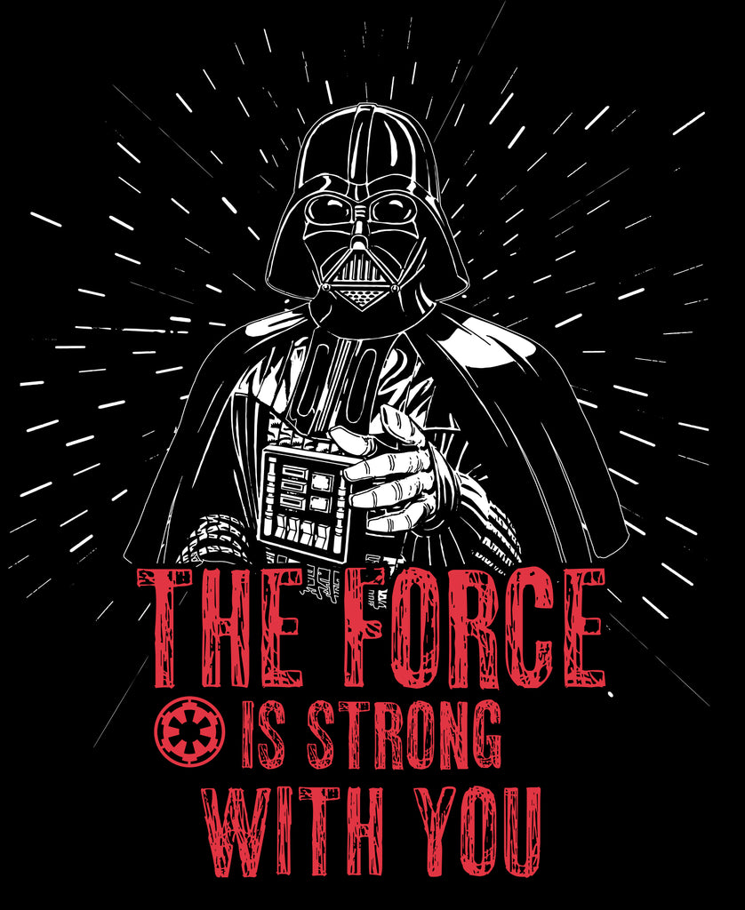 Star Wars - Force is Strong Quote - Fat Quarter  Single- Black - Cotton