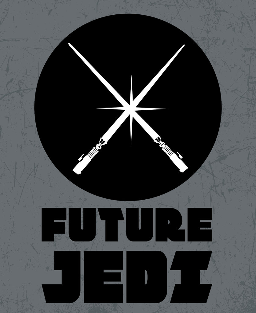 Star Wars - Future Jedi Quote - Fat Quarter  Single- Grey - Cotton