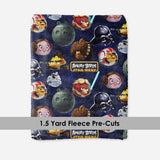 Star Wars - Angry Birds Death Star - 1.5 yd Precut - Blue - Fleece