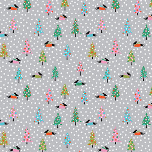 Printed Flannel-Dachshund in the Snow Flannel-Grey-100% Cotton-82210502B-02