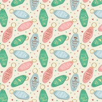 Valentine's Day II Collection-Love Keys - Cotton- Cream