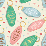 Valentine's Day II Collection-Love Keys - Cotton- Cream