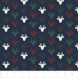 Printed Flannel-Hudson Deer Flannel-Navy-100% Cotton-82220103B-04