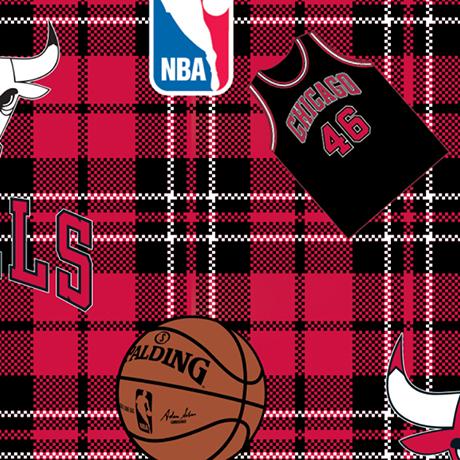 NBA - Chicago Bulls Plaid - Fleece - Red
