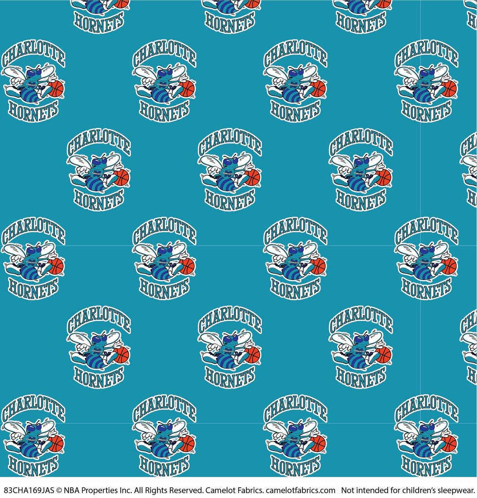 Collection NBA - les Frelons de Charlotte Logo Retro -Sarcelle- 100 %Coton