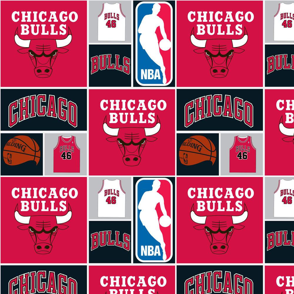 Collection NBA - les Bulls de Chicago - Patch -Rouge - Coton