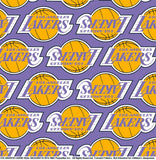 NBA- Los Angeles Lakers -Stacked Vintage Logo -2 Yard Cotton Cut