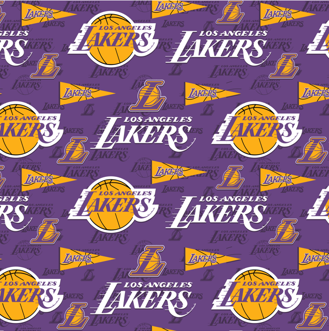 NBA - 2 Yard Cotton Cut - Los Angeles Lakers - Purple