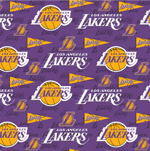 NBA Los Angeles Lakers Camo Cotton Fabric (2 Yards Min.) - Team Cotton Fabric - Fabric