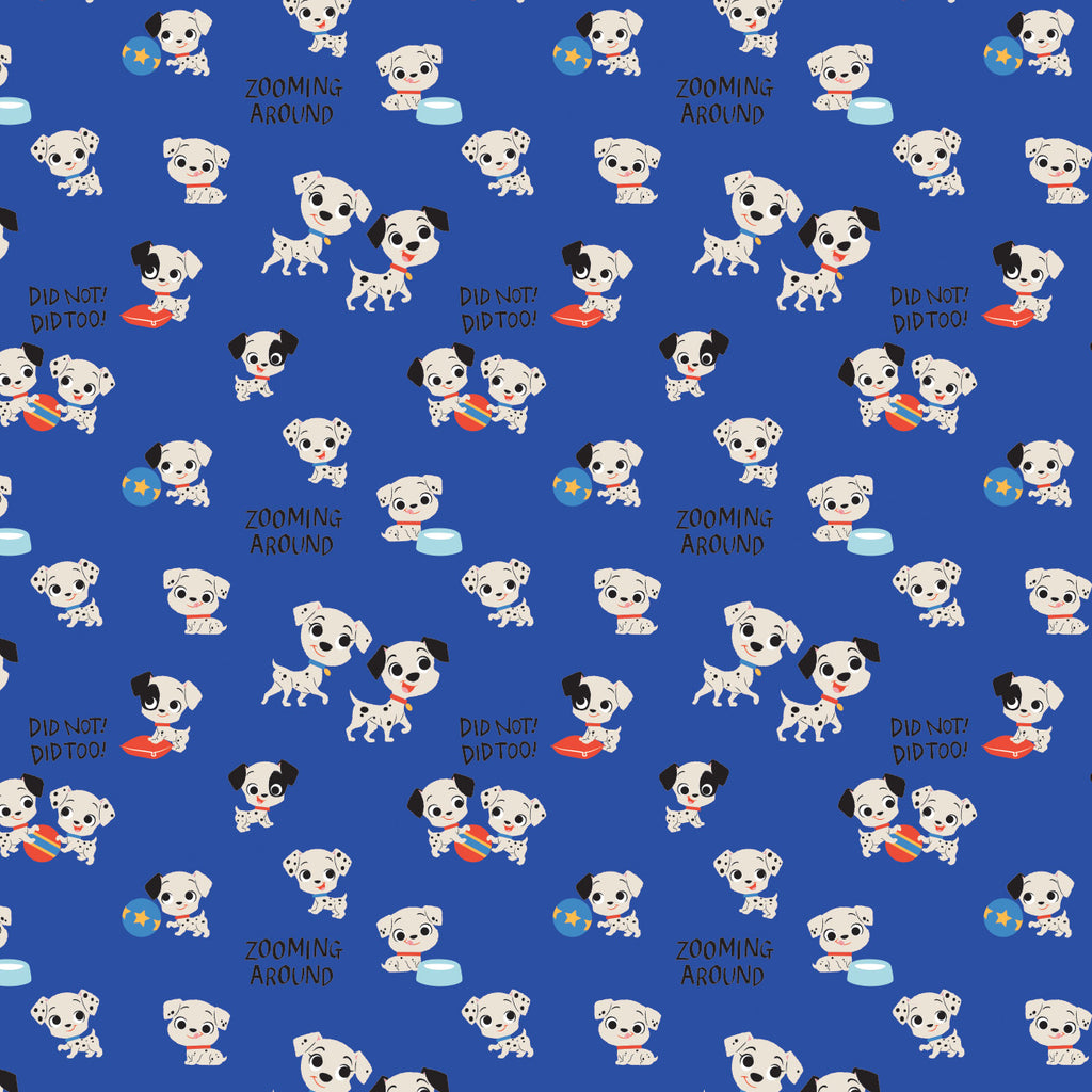 Disney - The Day of the Little World Collection- Zooming Around - Blue - Cotton