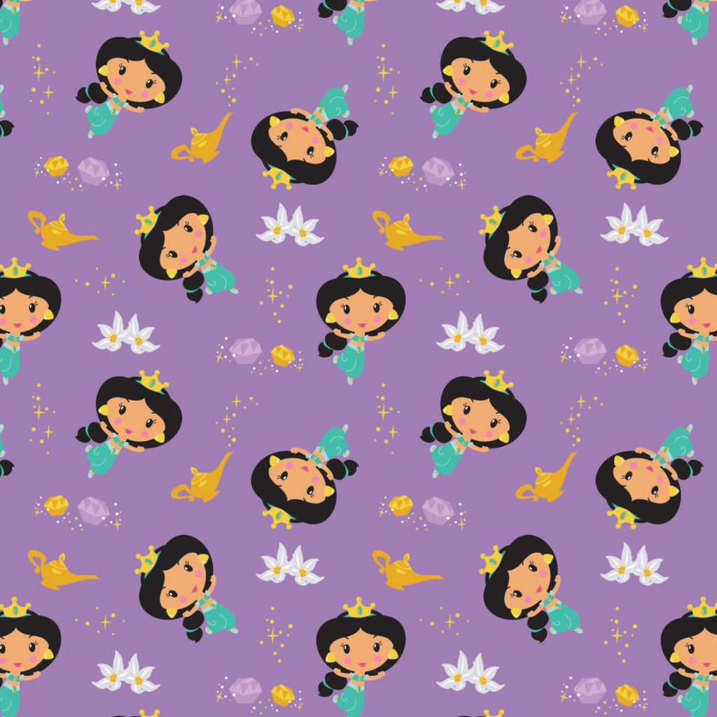 Disney Princess Kawaii - Cute Jasmine Toss - Light Purple - Cotton