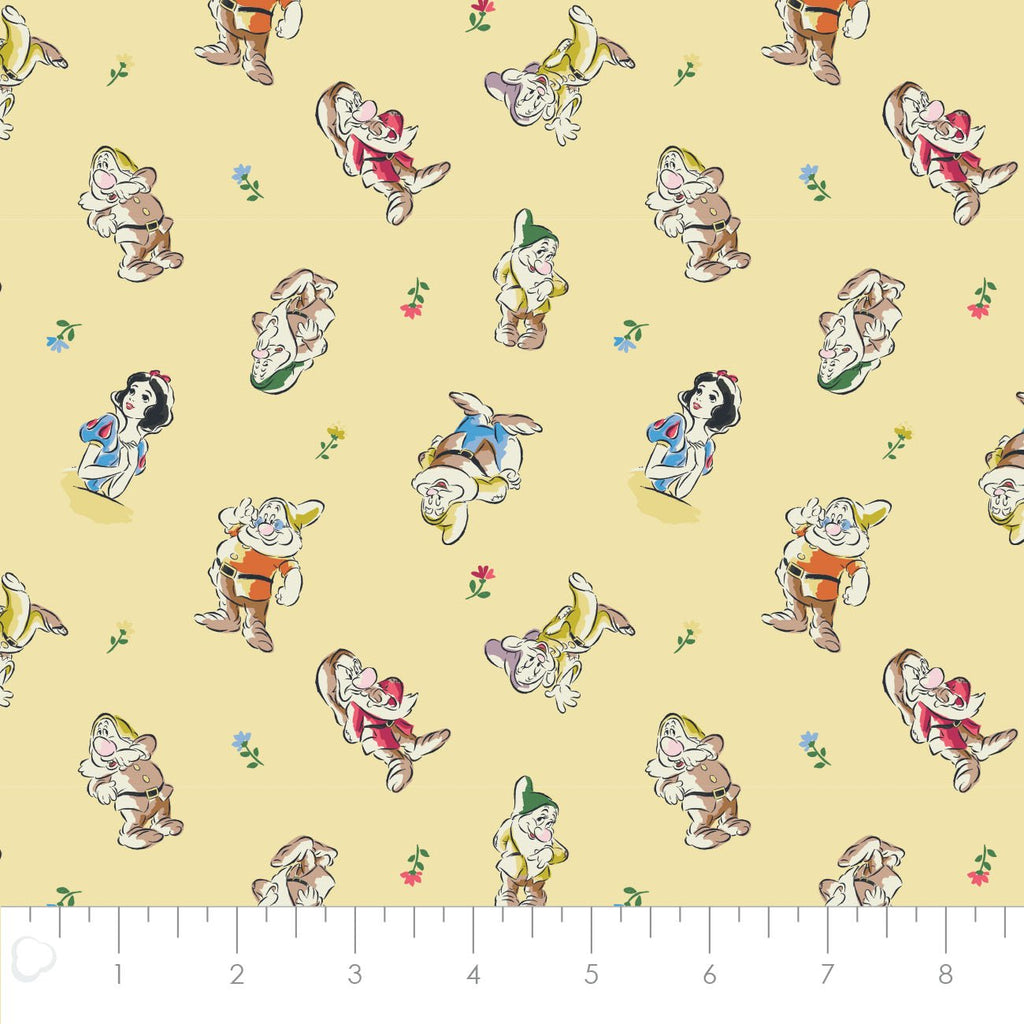 Disney Snow White Collection -2 Yard Cotton Cut - Cast Toss