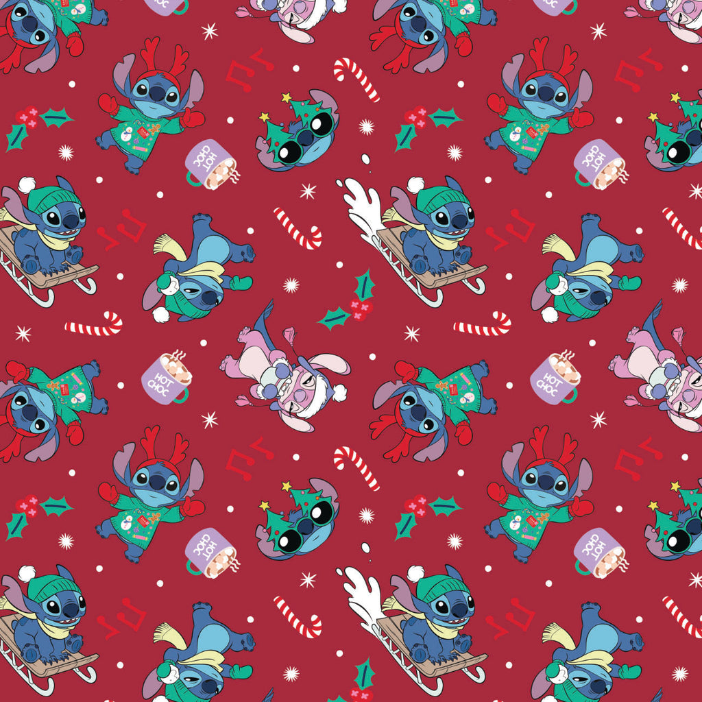 Character Winter Holiday IV Collection - Stitch Holiday Toss - Red - Minky