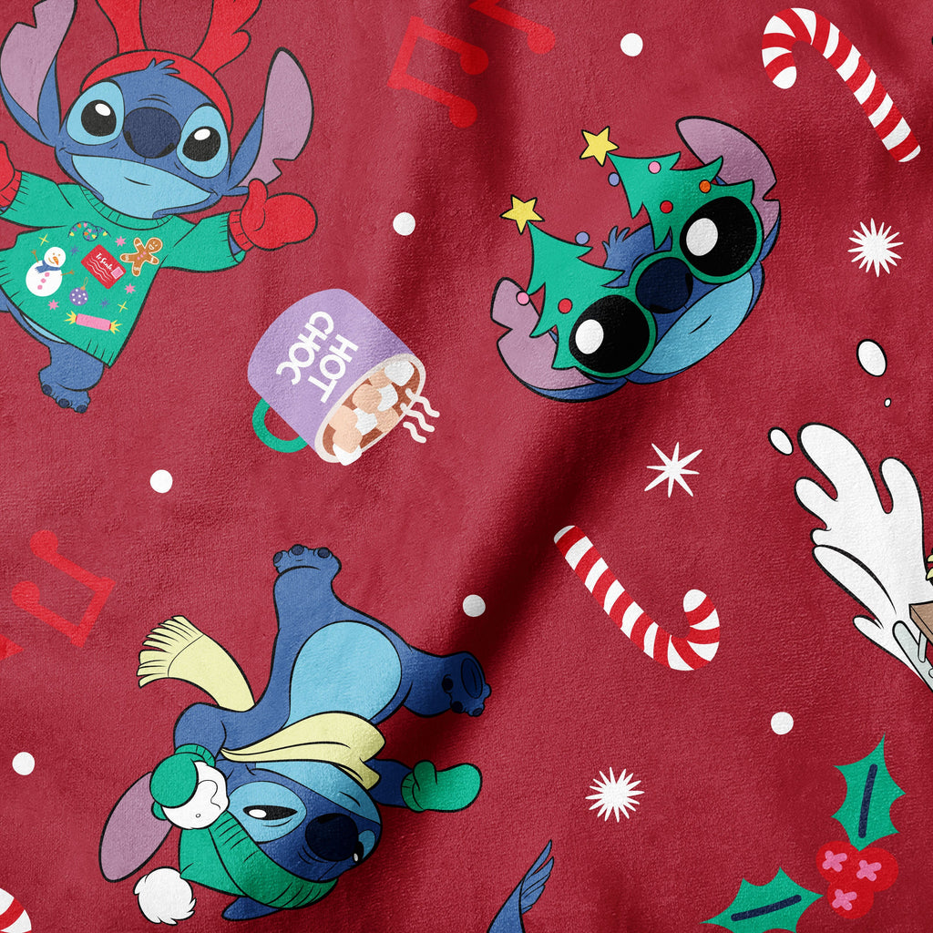 Character Winter Holiday IV Collection - Stitch Holiday Toss - Red - Minky