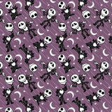 Disney-Nightmare Before Christmas V Collection -2 Yard Cotton Cut - Jack Stars - Purple
