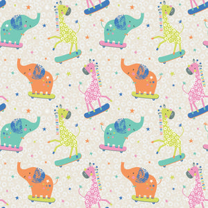 Printed Flannel-Party Animals Flannel-Cream-100% Cotton-89221102B-01