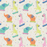 Printed Flannel-Party Animals Flannel-Cream-100% Cotton-89221102B-01