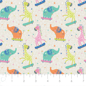 Printed Flannel-Party Animals Flannel-Cream-100% Cotton-89221102B-01