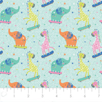 Printed Flannel-Party Animals Flannel-Aqua-100% Cotton-89221102B-02