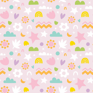 Printed Flannel-Happy Shapes Flannel-Pink-100% Cotton-89221104B-01