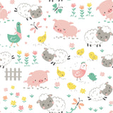 Printed Flannel-Farm Life Flannel-White-100% Cotton-89221105B-01