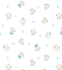 Bear -Blue  -Bamboo Flannel