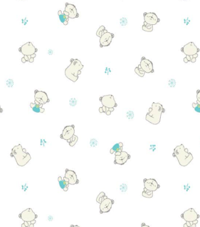 Bear -Blue  -Bamboo Flannel