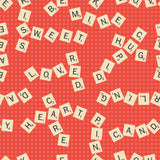 Valentine's Day II Collection-Scrabble Valentine Dot - Cotton- Red