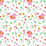 Licensed Flannel-Peppa Bunches of Flowers Flannel-White-100% Cotton-95220133B-01