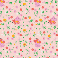 Licensed Flannel-Peppa Bunches of Flowers Flannel-Pink-100% Cotton-95220133B-03