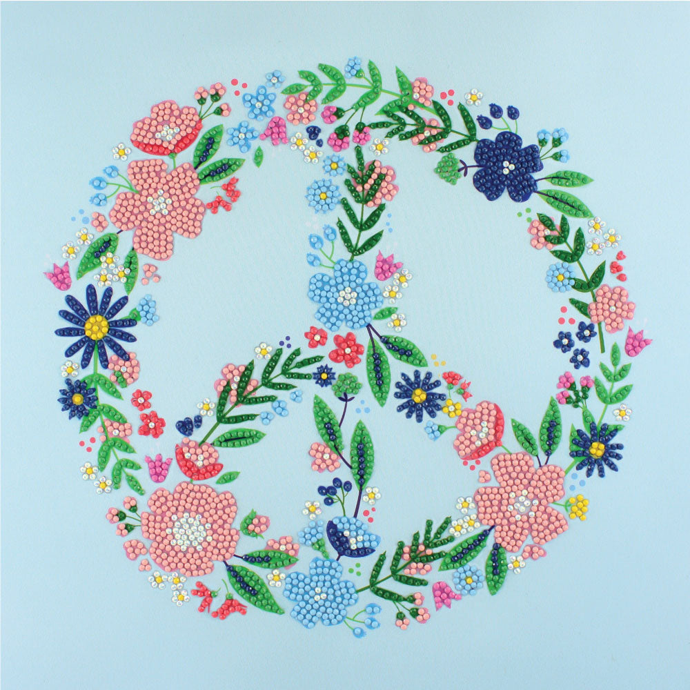 Camelot Dots - Floral Peace Sign Diamond Painting Kit