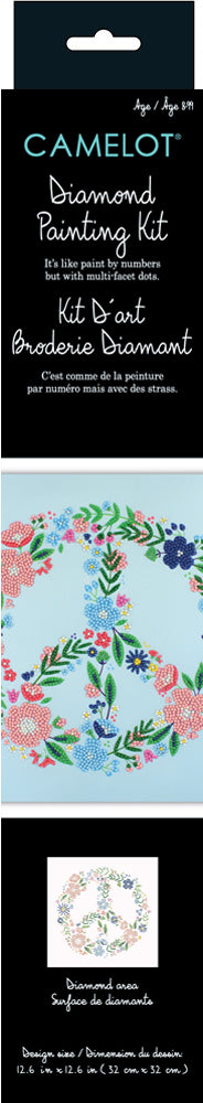 Camelot Dots - Floral Peace Sign Diamond Painting Kit
