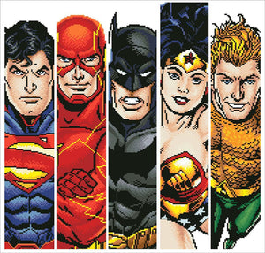 Les cinq fabuleux « Fabulous Five » de DC Comics - Trousse d'art broderie diamant de Camelot DOTZ