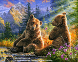 Figured'Art Peintures par numeros - Ensemble Toile enroulée Couple d'ours