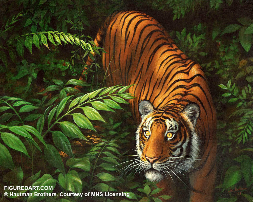 Figured'Art Painting by numbers - Tiger in Ferns Rolled Kit