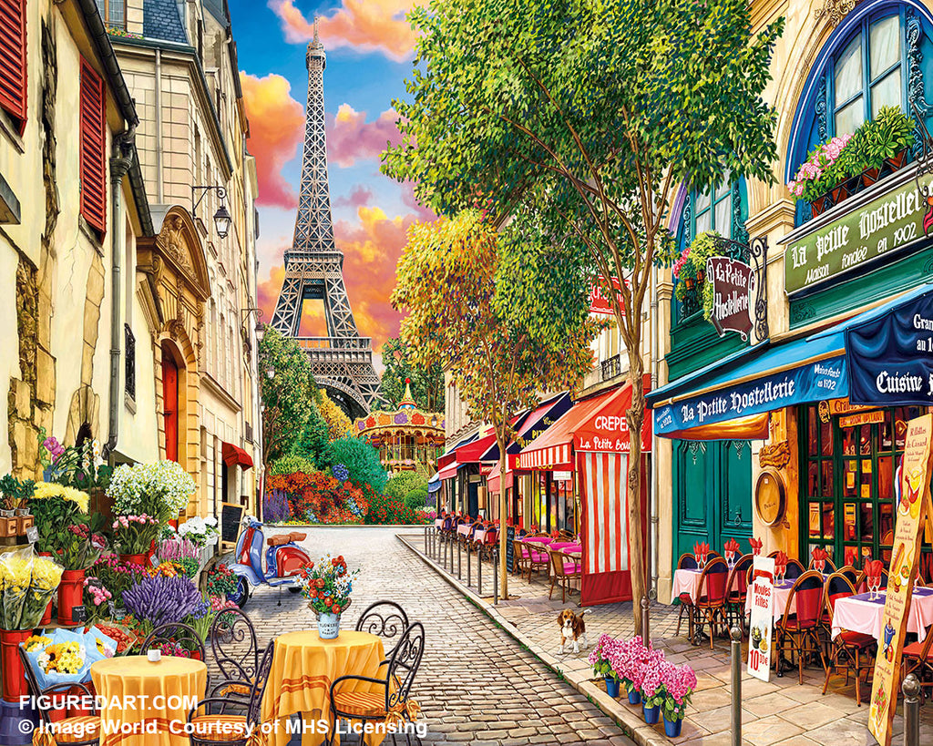 Figured'Art Painting by numbers - Paris Alley Frame Kit
