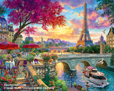 Figured'Art Painting by numbers - Dinner by the Seine Frame Kit