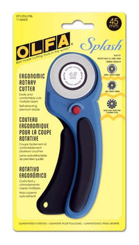 OLFA 2019 Splash Ergonomic Rotary Cutter, 45mm, Pacific Blue