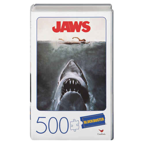 Jaws Movie 500-Piece Puzzle in Plastic Retro Blockbuster VHS Video Case