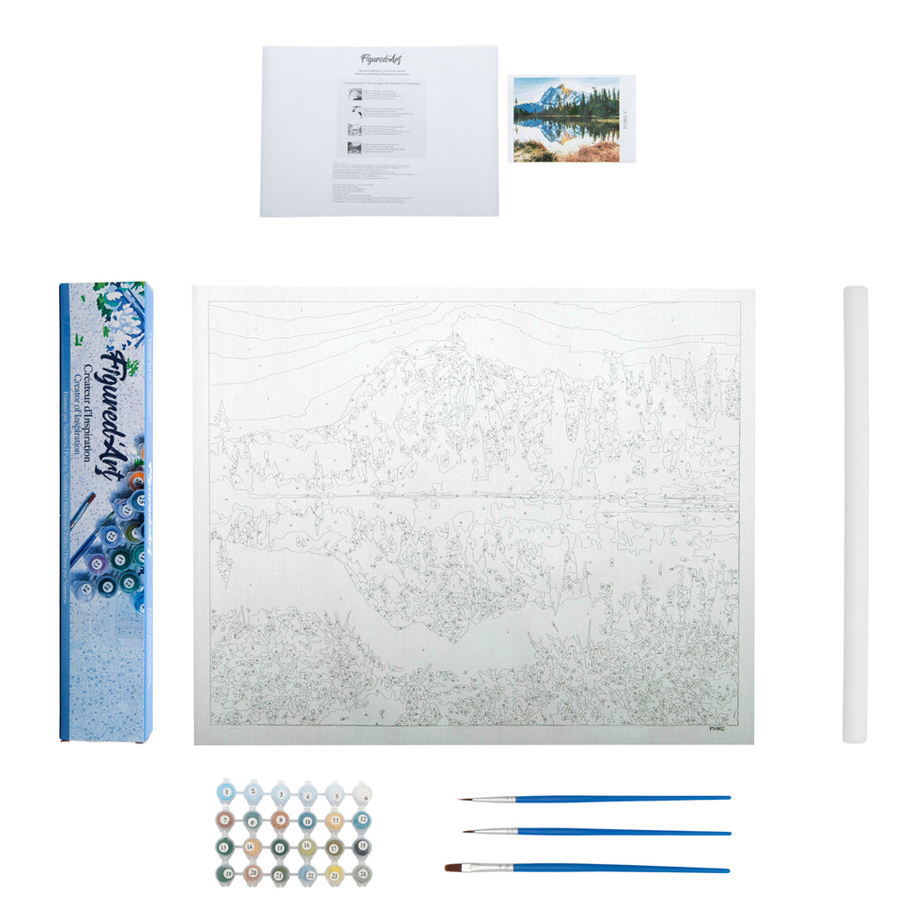 Figured'Art Painting by numbers - Lake after dark Rolled Kit